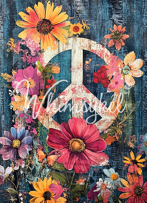 Whimsykel Designs 18 lb Decoupage Tissue Paper 21x29" Petals of Peace