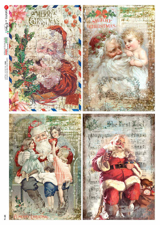 Paper Designs Washipaper A3 Rice Paper for Decoupage Christmas PD SET 16-A3