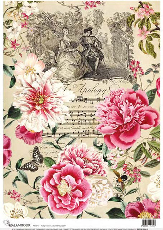 Calambour TT123 A4 Rice Paper for Decoupage