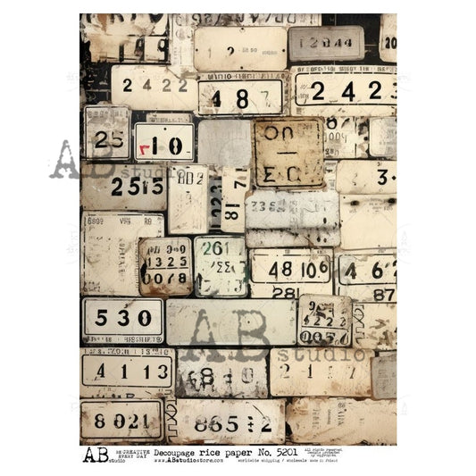 AB Studios A4 Rice Paper for Decoupage 5201