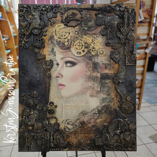 Steampunk Annie Mixed Media Canvas