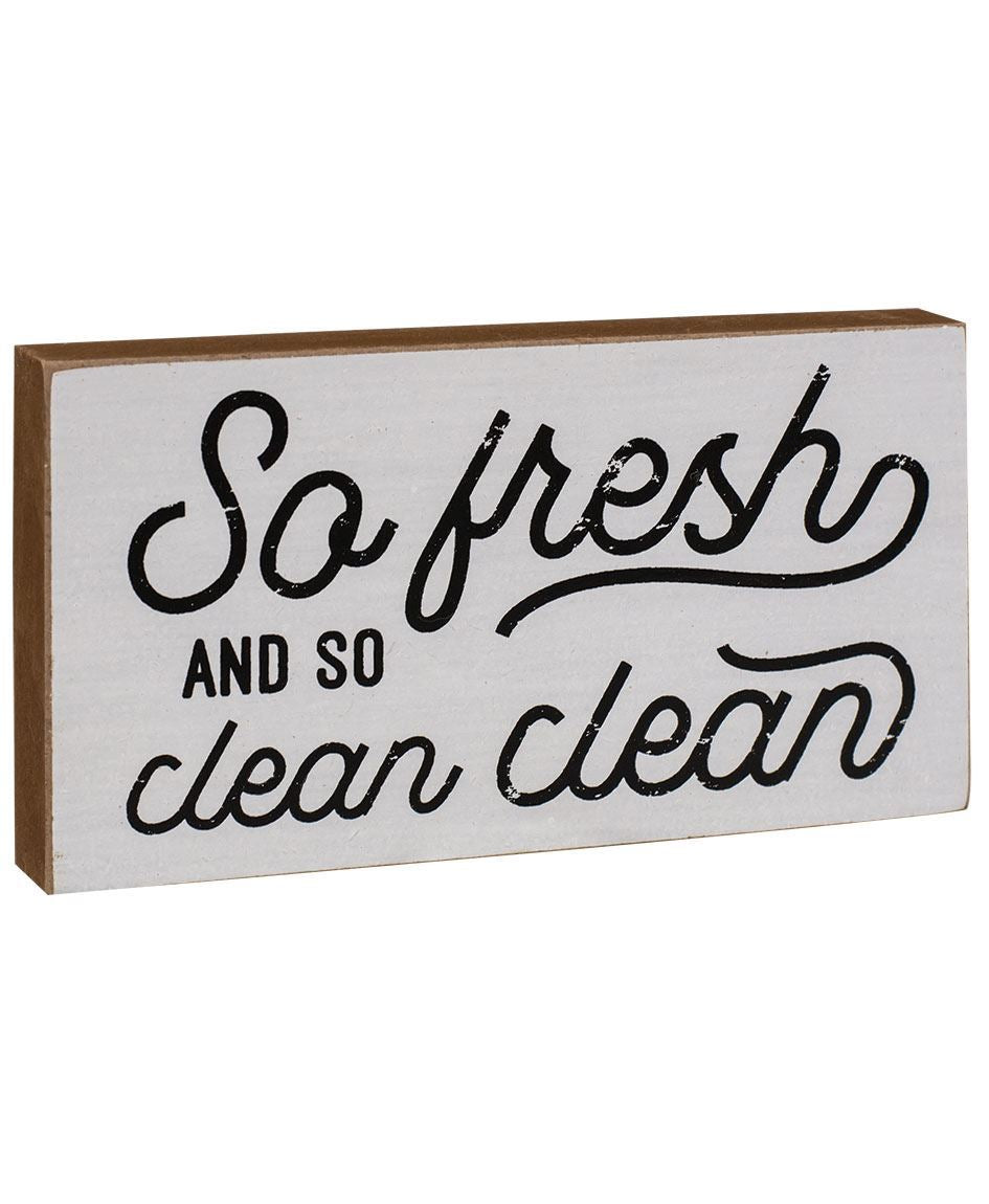 Humorous Bathroom Wood Block Signs Home Décor Tray Filler Shelf Sitter