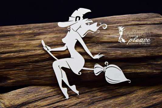 Snipart Witch Please - Witch on a Broomstick Chipboard