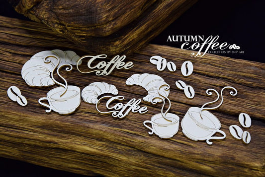 Snipart Autumn Coffee - Coffee and Croissants | Chipboard | DIY Projects, Scrapbooking, Art Journals, Mixed Media, Collage