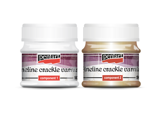 Pentart Fineline Crackle Varnish, 2 Components, 50 ml Set