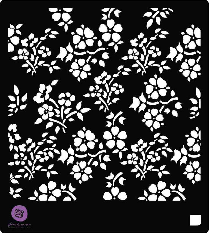 Closeout Sale! Finnabair Stencil Tubaroses 6x6" for DIY Projects, Scrapbooking, Art Journals, Mixed Media, Collage