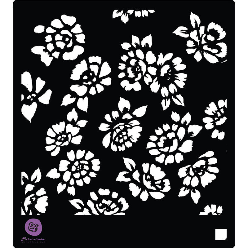 Closeout Sale! Finnabair Stencil Wild Flowers 6x6" for DIY Projects, Scrapbooking, Art Journals, Mixed Media, Collage