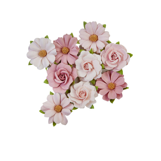 Closeout Sale! Prima Flowers® Indigo Collection Flowers - Love & Strength - 9 Pcs, 1.5"