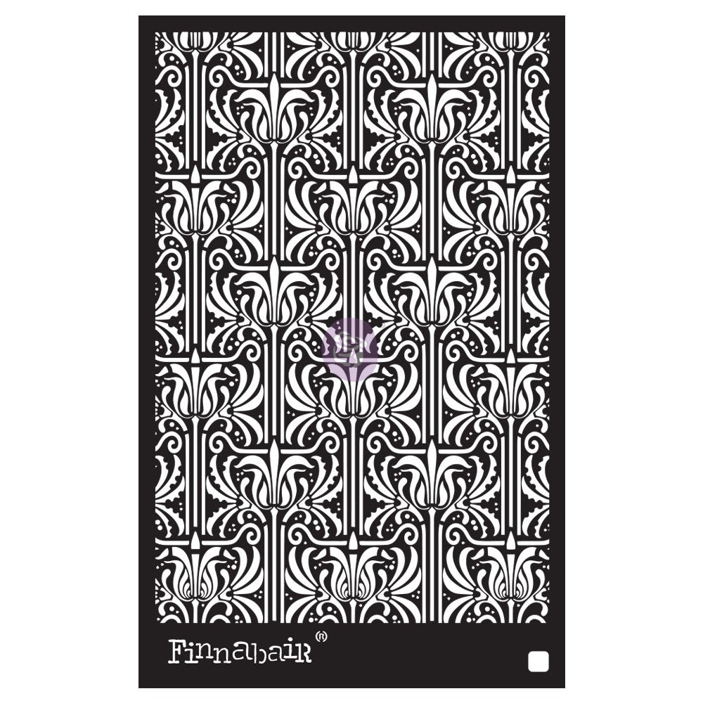 Closeout Sale! Finnabair Stencil - Iris Tapestry - 6" x 9" - 1 piece, 6"x9" for DIY Projects, Scrapbooking, Art Journals, Mixed Media, Collage