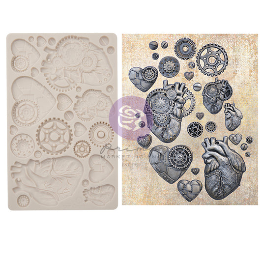 Closeout Sale! Prima Marketing-Finnabair Moulds - Steampunk Hearts Decor Molds