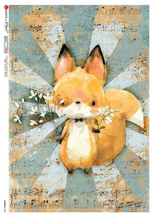 Paper Designs Washipaper A4 Rice Paper for Decoupage Animals 0184