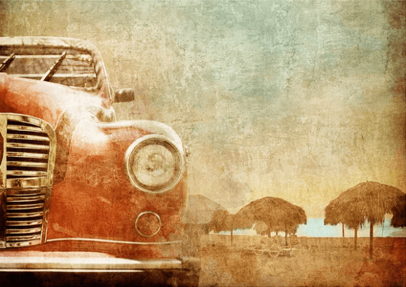 Vintage Red Car A3 - Mint by Michelle Decoupage Paper