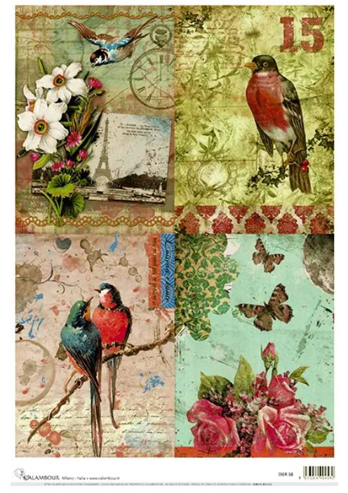 Calambour DGR58 A3 Rice Paper for Decoupage