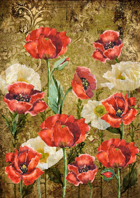 Decoupage Queen A1-A2-A4 Rice Paper Poppies