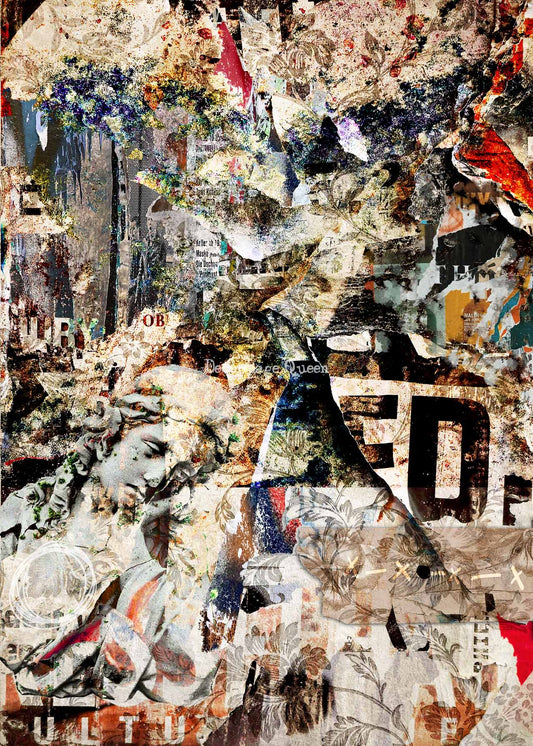 Decoupage Queen Rice Paper Tattered and Torn by Andy Skinner A4