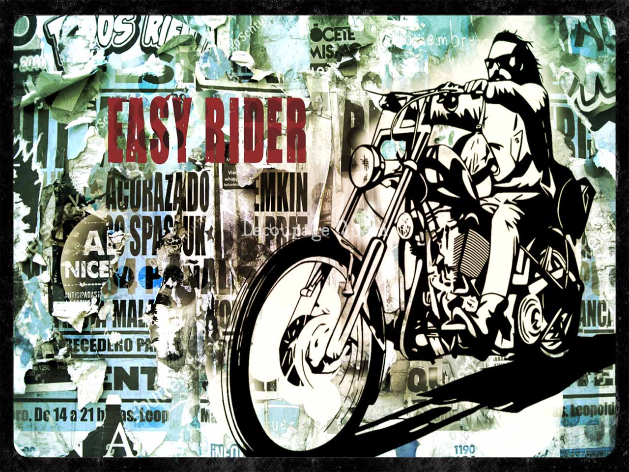 Decoupage Queen Rice Paper Easy Rider by Andy Skinner A4