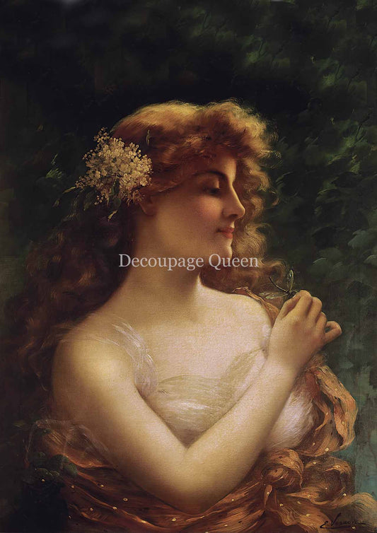 Decoupage Queen A4 Rice Paper Emile Vernon The Dragonfly