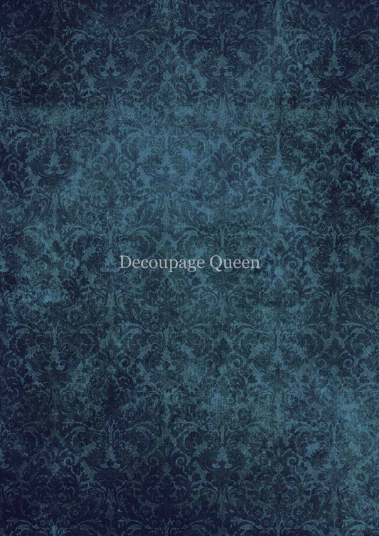 Decoupage Queen A4 Rice Paper Blue Brocade