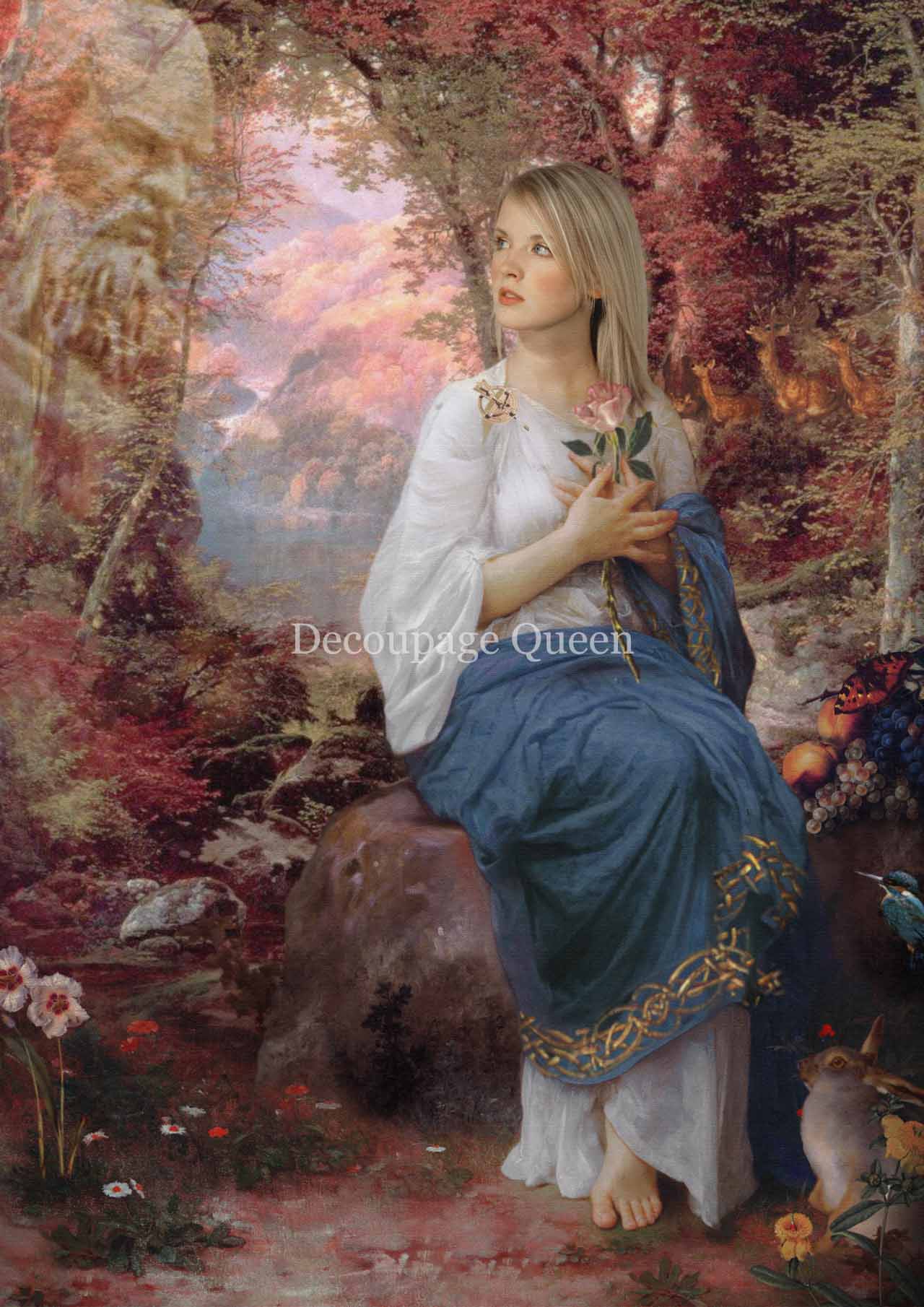 Decoupage Queen Rice Paper Howard D. Johnson Brigit Celtic Goddess of Poetry A3-A4