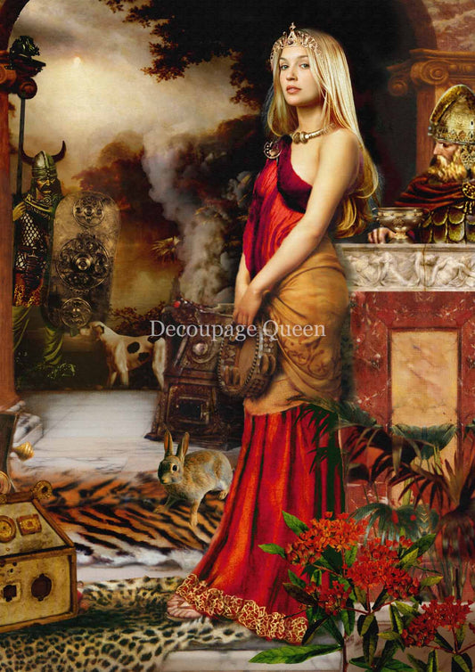 Decoupage Queen A3 & A4 Rice Paper Howard D. Johnson Celtic Warrior Queen Boudica