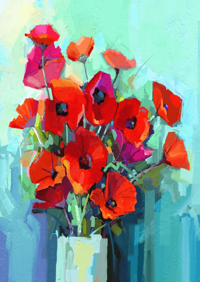 Poppies A3 - Mint by Michelle Decoupage Paper
