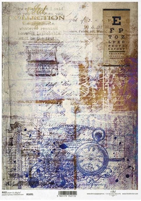ITD Collection A4 Rice Paper for Decoupage Industrial 1691