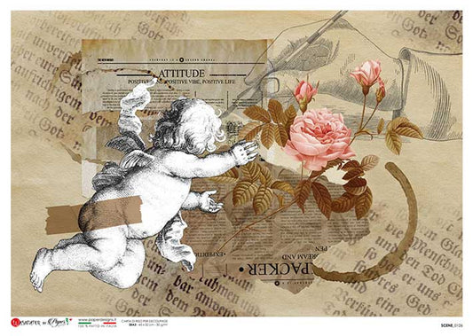 Paper Designs Washipaper A4 Rice Paper for Decoupage Scene 0126