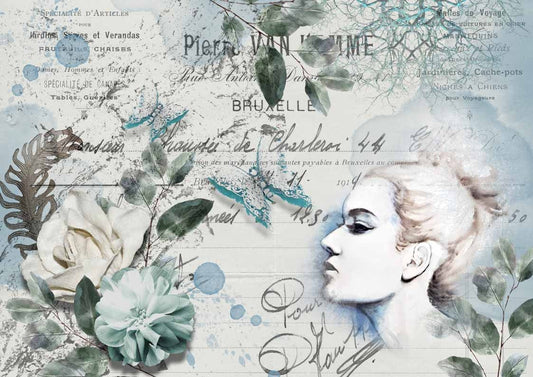 Decoupage Queen A4 Rice Paper Spring Portrait RETIRED