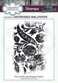 Creative Expressions Andy Skinner Distressed Wallpaper Rubber Stamp 2.8x5" DIY Projects, Scrapbooking, Art Journals, Mixed Media, Collage