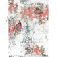 AB Studios A4 Rice Paper for Decoupage Textured Winter Cardinals 0944 A4